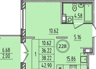 Продается 1-комнатная квартира, 37.5 м2, Санкт-Петербург