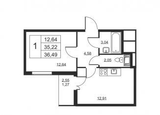 Продается однокомнатная квартира, 36.5 м2, Ленинградская область