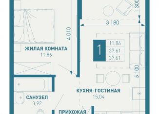 Продам однокомнатную квартиру, 37.6 м2, Краснодарский край