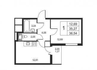 Продается 1-ком. квартира, 36.5 м2, Ленинградская область