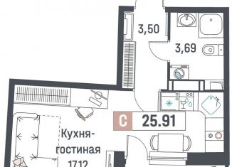 Продам квартиру студию, 25.9 м2, Мурино