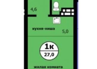 Продаю 1-ком. квартиру, 27 м2, Красноярский край, Вишнёвая улица