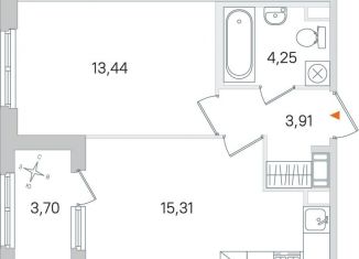 Продается однокомнатная квартира, 38.8 м2, Пушкин