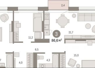 Продажа 3-комнатной квартиры, 86.6 м2, Тюменская область