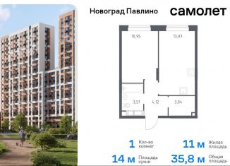 Продам 1-ком. квартиру, 35.8 м2, Балашиха, улица Бояринова, 36