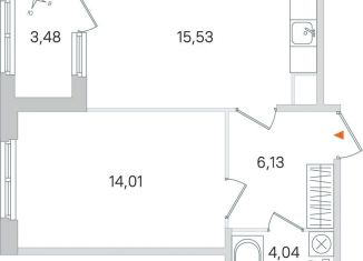 Продам 1-комнатную квартиру, 41.5 м2, Пушкин