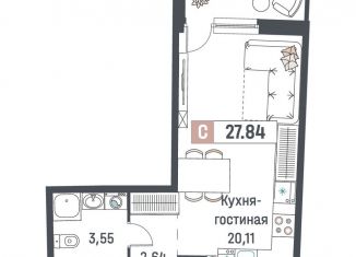 Продажа квартиры студии, 27.8 м2, Мурино