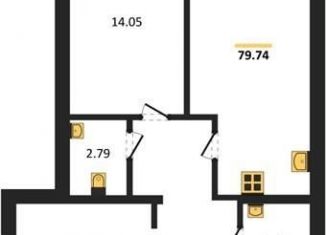 Продажа 2-ком. квартиры, 79.7 м2, Павловск