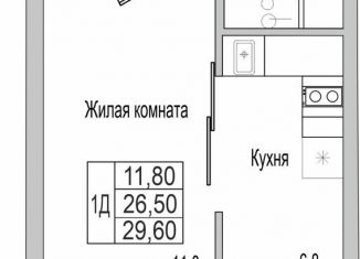 Продается 1-ком. квартира, 29.6 м2, деревня Борисовичи, улица Героя России Досягаева, 4