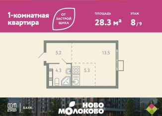 Продажа квартиры студии, 28.3 м2, село Молоково, жилой комплекс Ново-Молоково, 13