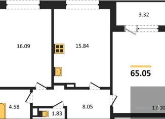 Продается двухкомнатная квартира, 65 м2, Воронеж, Ленинский район, улица Ворошилова, 1