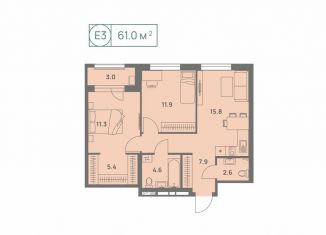 Продам 3-комнатную квартиру, 61 м2, Пермь, Трамвайная улица, 27