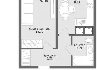 Продам однокомнатную квартиру, 34.2 м2, Хотьково