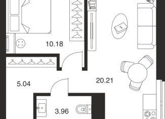 Продается 1-комнатная квартира, 39.4 м2, 