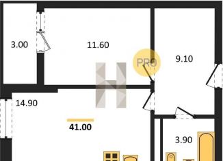 Продаю однокомнатную квартиру, 41 м2, Ульяновская область, улица Александра Невского, 2