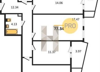 Продается 3-комнатная квартира, 77.3 м2, Ростов-на-Дону, улица 23-я Линия, 54с8