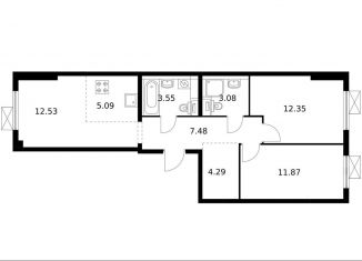 Продам 2-ком. квартиру, 60.2 м2, Москва, жилой комплекс Юнино, 1.1