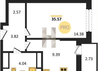 1-ком. квартира на продажу, 35.6 м2, Ростовская область