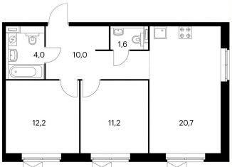 Продажа двухкомнатной квартиры, 59 м2, Москва, метро Братиславская, жилой комплекс Люблинский Парк, 14.5