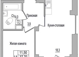 Продается 1-комнатная квартира, 40.3 м2, Псковская область, улица Героя России Досягаева, 4