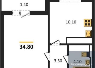 1-ком. квартира на продажу, 34.8 м2, Воронеж, улица Загоровского, 13к2