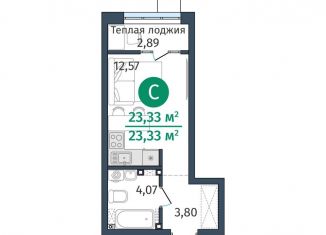 Продажа 1-комнатной квартиры, 23.3 м2, деревня Дударева