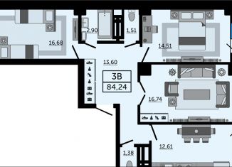 Продам 3-комнатную квартиру, 84.2 м2, Ростов-на-Дону