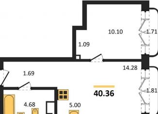 1-комнатная квартира на продажу, 40.4 м2, Новосибирская область, Ленинградская улица, 342