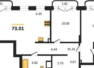 Продажа 2-комнатной квартиры, 73 м2, Новосибирск, метро Золотая Нива, Ленинградская улица, 342