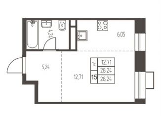 Продается квартира студия, 28.2 м2, Московская область