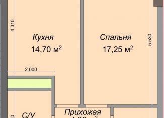 Продам 1-ком. квартиру, 46.8 м2, Нальчик, улица Героя России Т.М. Тамазова, 3