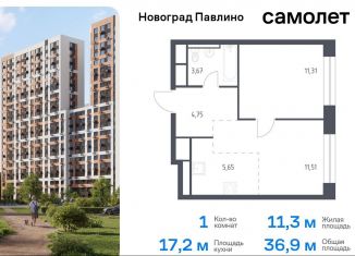 Продается 1-комнатная квартира, 36.9 м2, Московская область, жилой квартал Новоград Павлино, к8