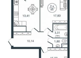 Продаю 2-ком. квартиру, 65 м2, Тверь, улица Левитана, 72Б