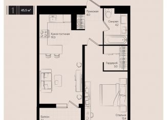 Продается 1-ком. квартира, 45.5 м2, Краснодарский край