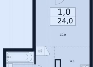 Сдача в аренду квартиры студии, 24 м2, Люберцы, улица Юности, 9, ЖК Люберецкий
