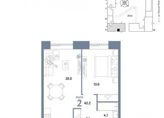 Продажа 2-комнатной квартиры, 42.2 м2, Москва, район Марьино