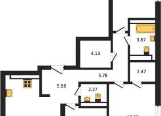 Продаю трехкомнатную квартиру, 89.5 м2, Новосибирск