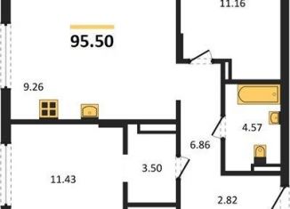 Продажа 3-комнатной квартиры, 95.5 м2, Новосибирск, Кедровая улица, с45к1