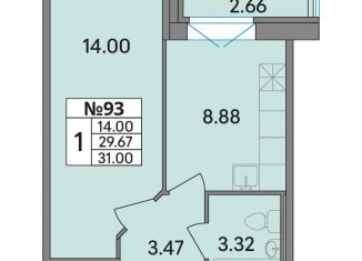 Продаю 1-ком. квартиру, 31 м2, Ленинградская область