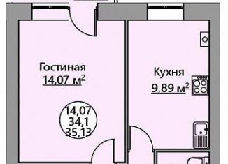 Продаю однокомнатную квартиру, 35.1 м2, Краснодарский край