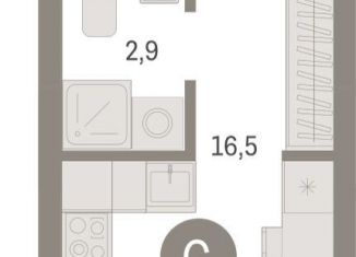 Продаю квартиру студию, 23.1 м2, Екатеринбург, метро Уралмаш, переулок Ритслянда, 15