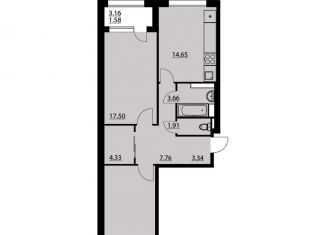 2-комнатная квартира на продажу, 69.3 м2, Воронеж, улица Ворошилова, 1