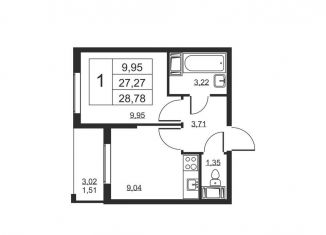 Продажа 1-ком. квартиры, 28.8 м2, Ленинградская область