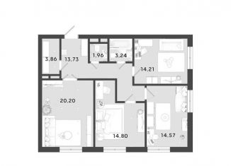 Продам 3-комнатную квартиру, 86.6 м2, Калуга, 3-й Академический проезд, 1, Ленинский округ