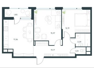 Продажа 2-ком. квартиры, 61.8 м2, Московская область