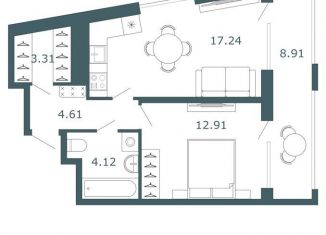 Продажа 1-ком. квартиры, 42.2 м2, Санкт-Петербург, метро Проспект Большевиков, проспект Обуховской Обороны, 36