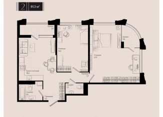 Продажа двухкомнатной квартиры, 81.3 м2, Краснодар, Прикубанский округ