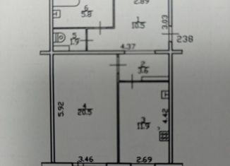 Продаю 1-комнатную квартиру, 54.2 м2, Череповец, Городецкая улица, 15