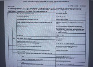 Земельный участок на продажу, 71760 сот., Забайкальский край, Заводская улица, 1