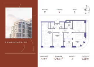 Продается 3-комнатная квартира, 108.5 м2, Москва, Большая Татарская улица, 35с20-21